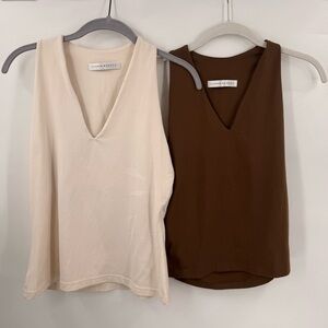 Susana Monaco Womens Urban Essential Tanks Set Of 2 Neutral Size Large